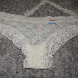 Candies Ivory Lace Cheeky NWT